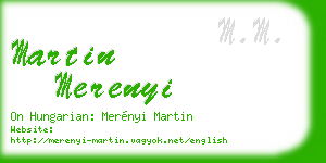 martin merenyi business card